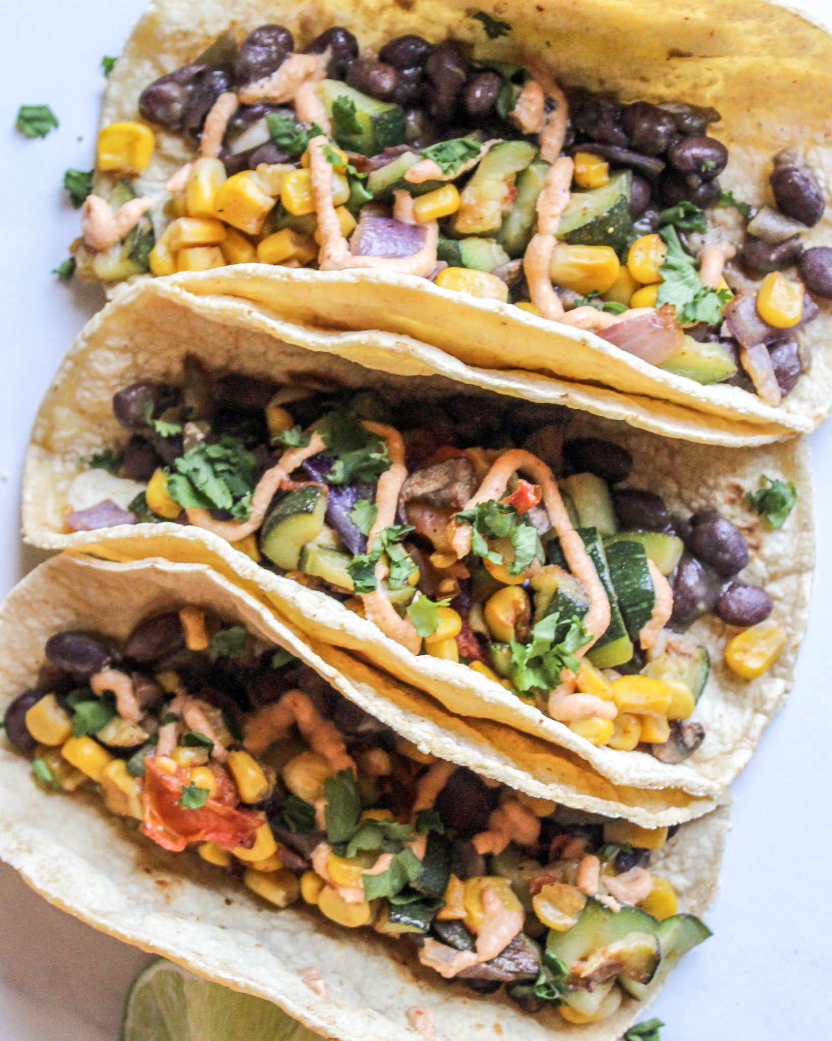Vegan Roasted Veggie Tacos + Chipotle Mayo
