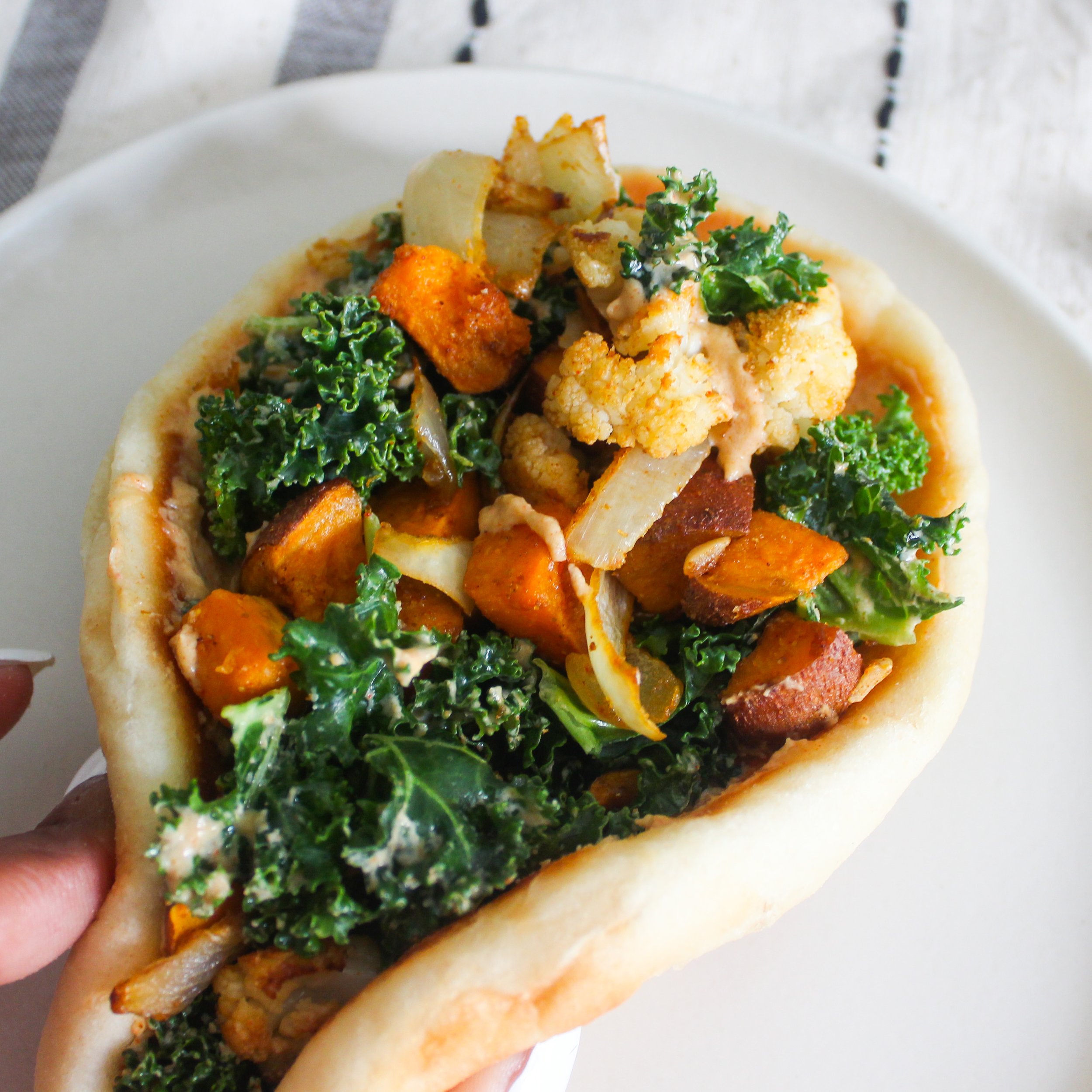 Cauliflower Sweet Potato Wraps