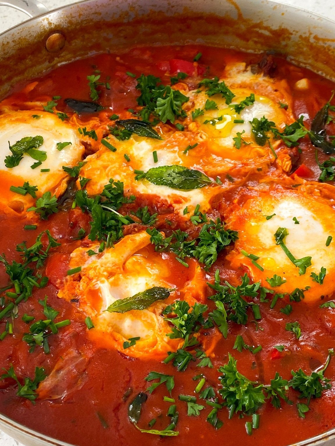 Herby Sun Dried Tomato Shakshuka