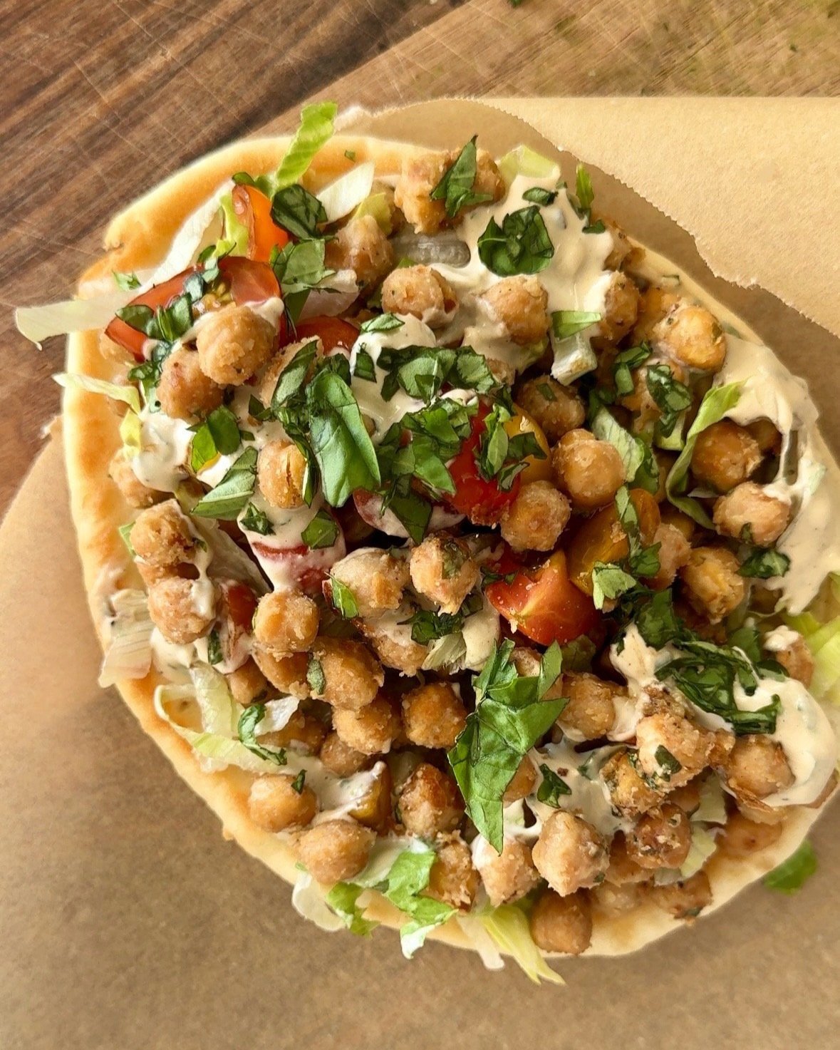 Tahini Basil Chickpea Wraps