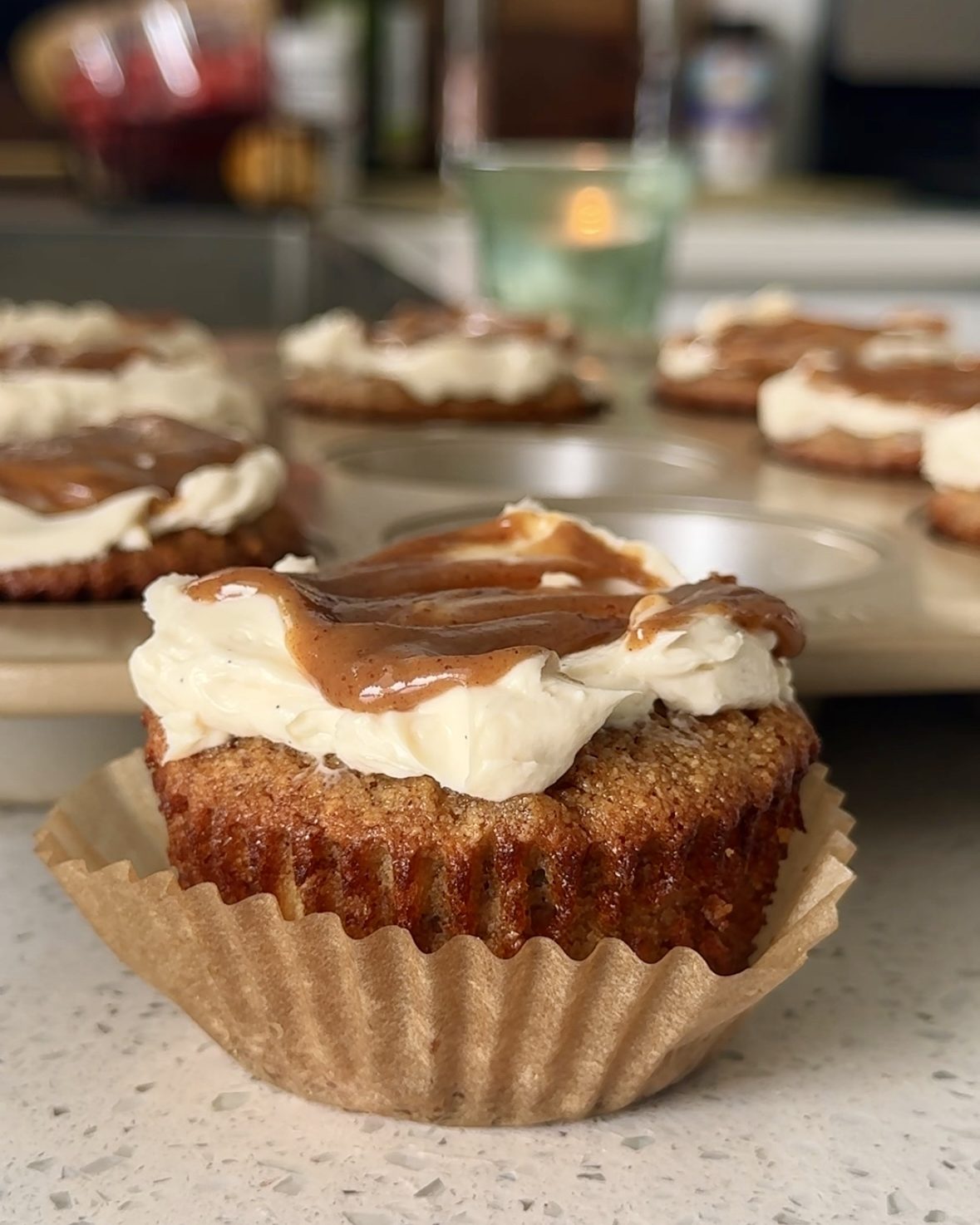 Salted Caramel Banana Muffins