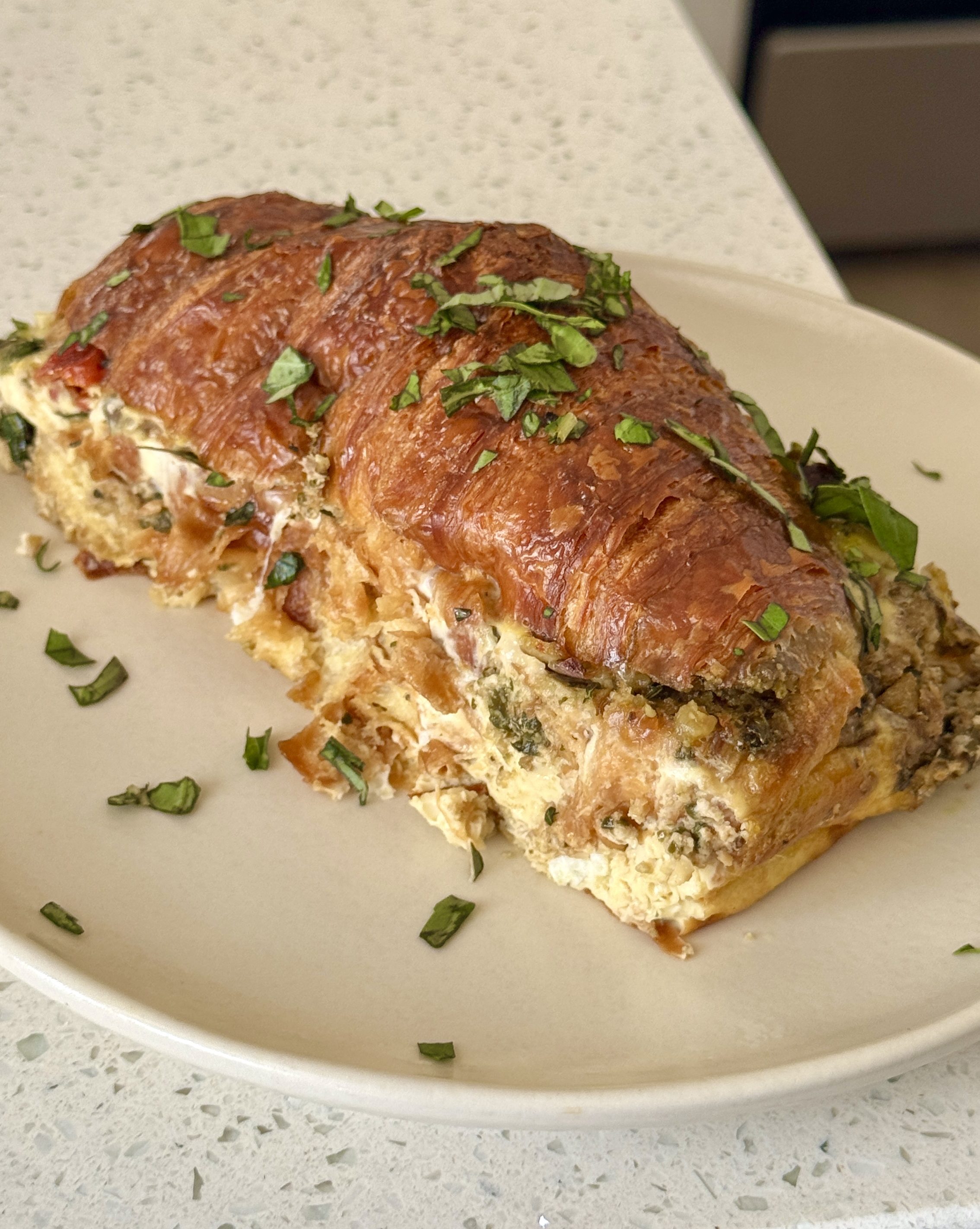 Breakfast Croissant Casserole