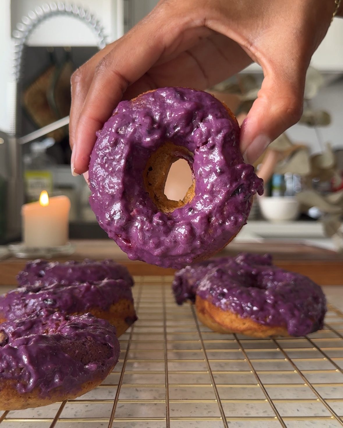 Easy Baked Blueberry Donuts