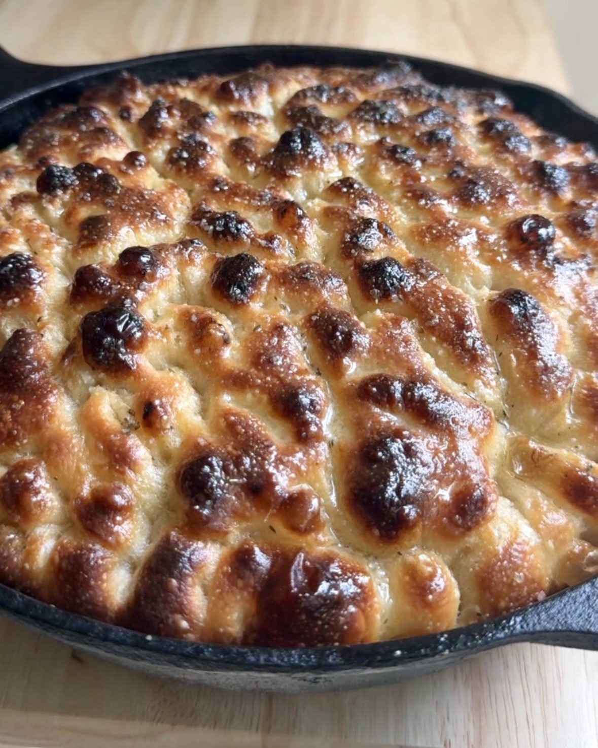Cast Iron Skillet Sourdough Focaccia