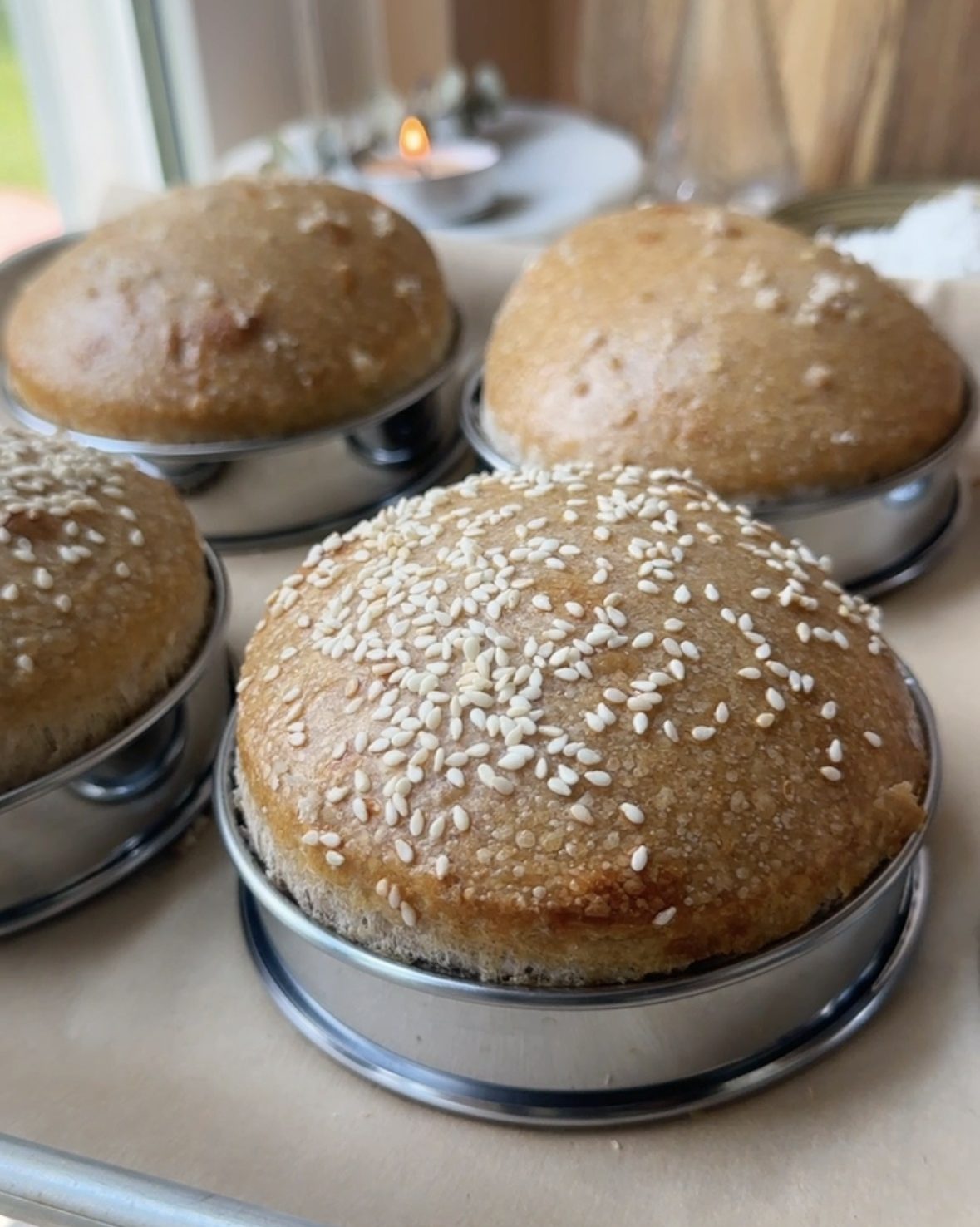 Sourdough Honey Wheat Hamburger Buns